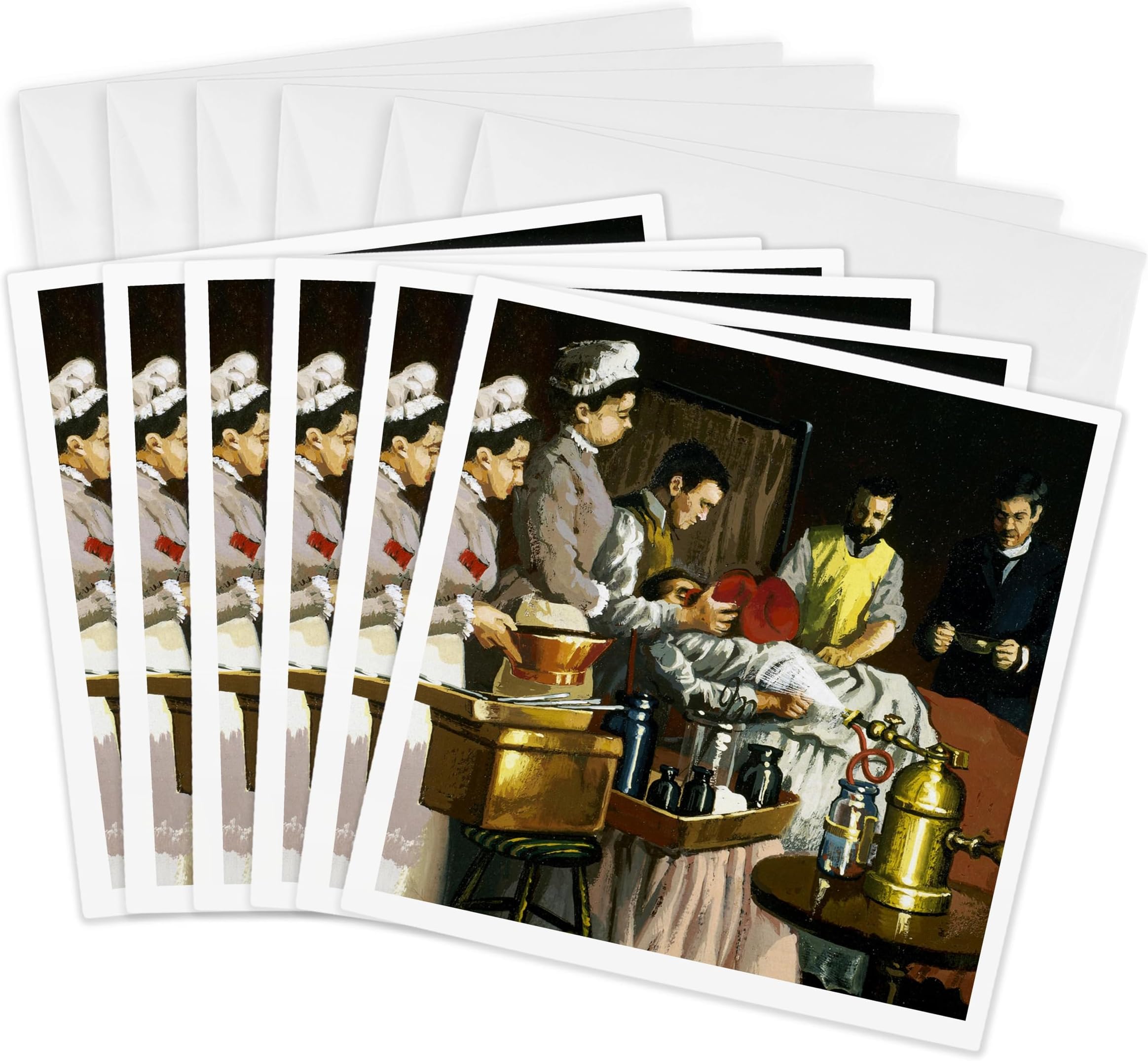 3dRose Greeting Cards - Painting, Historical Art, Morton Green, William Thomas - HI10 PRI0001 - Prisma - 6 Pack - Paintings