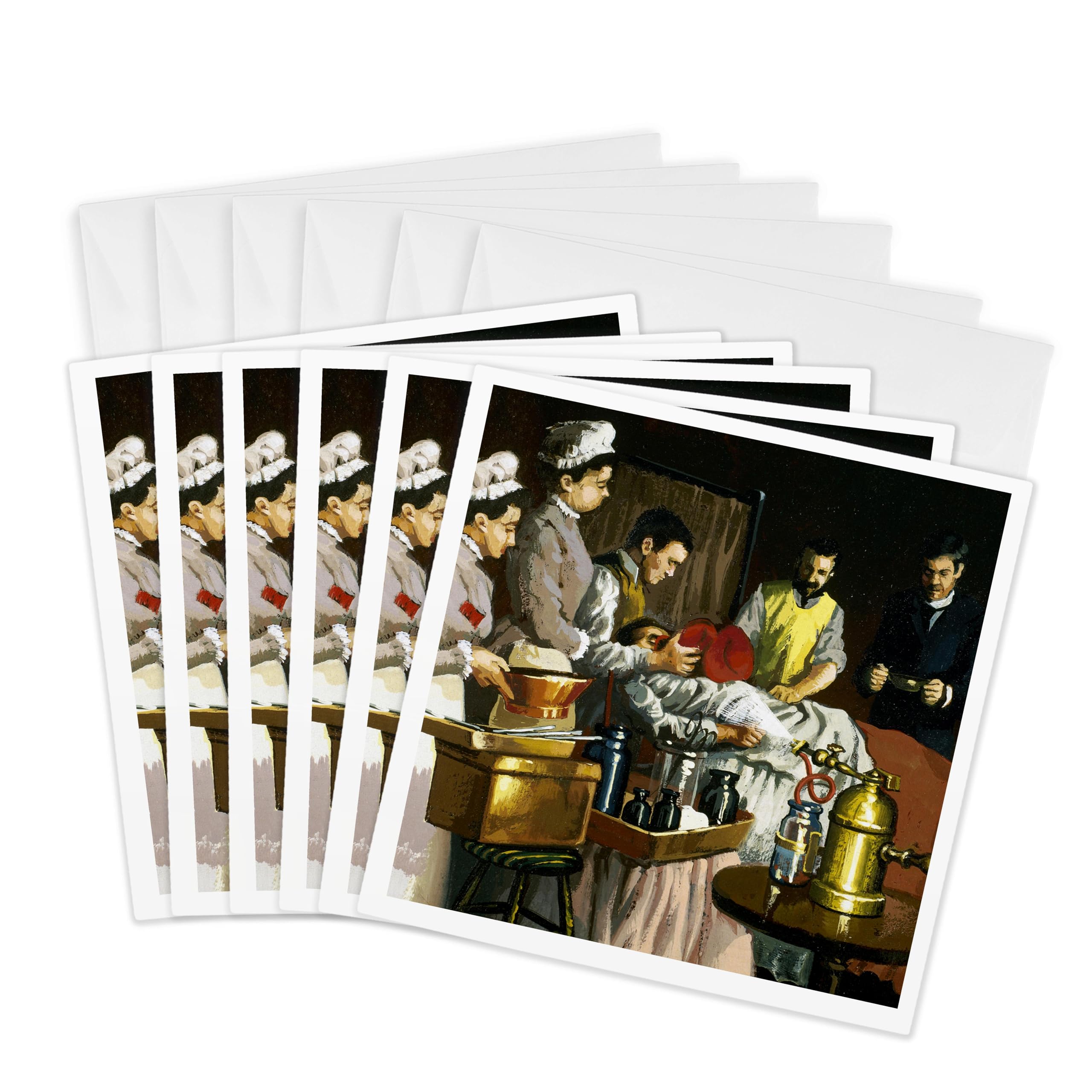3dRose Greeting Cards - Painting, Historical Art, Morton Green, William Thomas - HI10 PRI0001 - Prisma - 6 Pack - Paintings
