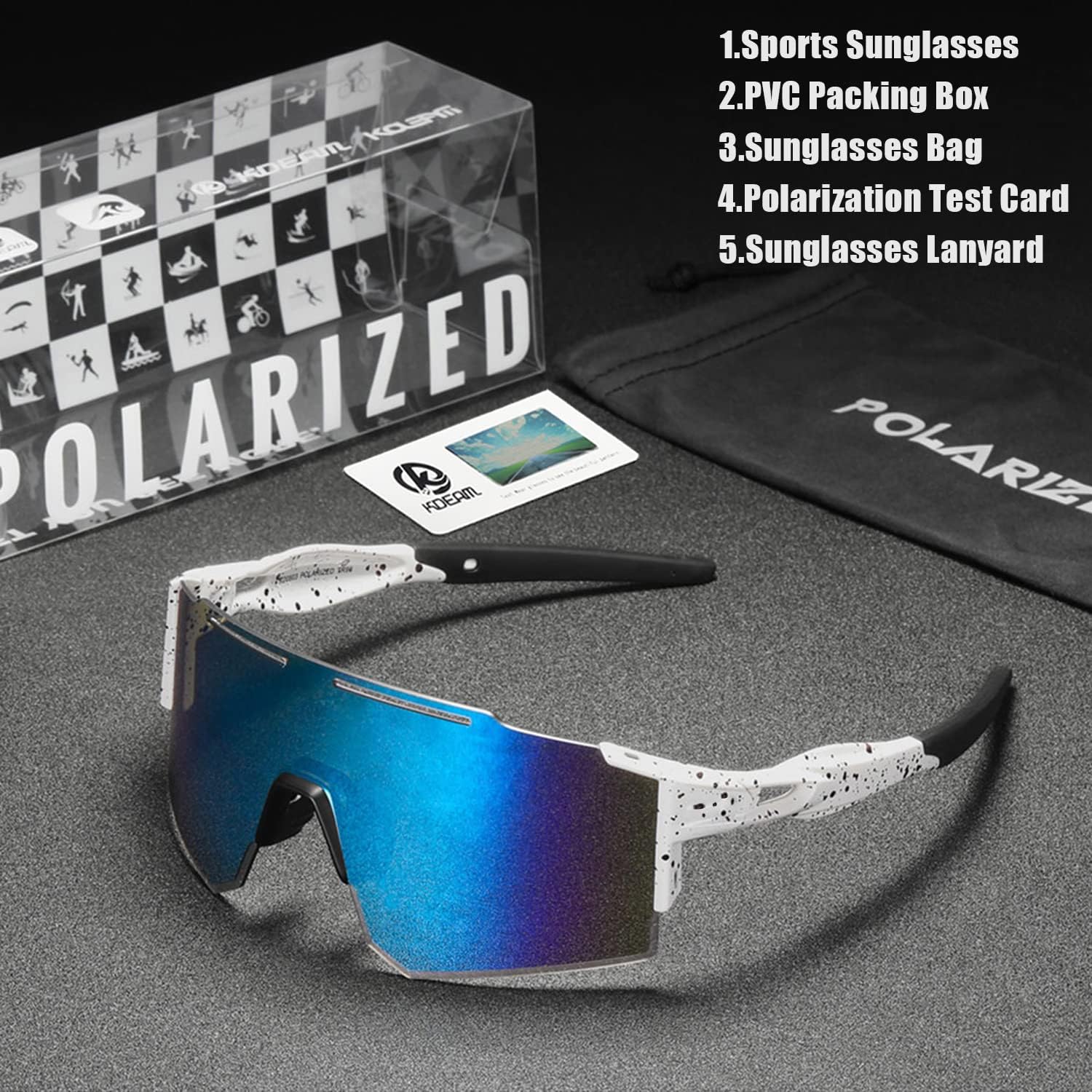 Polarized Sports Sunglasses for Men Women Running Sunglasses Youth Cycling Baseball UV400 Protection