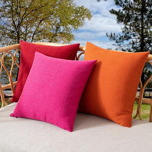 Miniatura 5 de Kevin Textile Fundas de cojín decorativas impermeables para exteriores, resistentes al agua, para tienda, patio, jardín, sofá, paquete de 2, 20 x 20