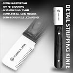Professional Stripping Knife kit (6 pieces set) for Dogs & Pets, Wooden Handle Grip with Stainless Steel Blade (Right handed) (Black)