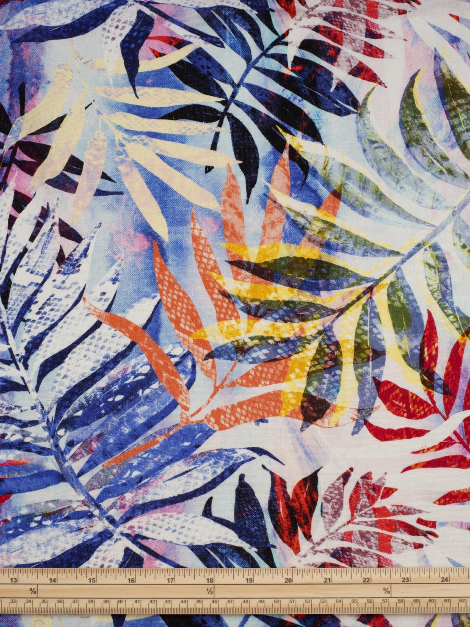 Minerva Exklusiver Sunprint Palms Leinen-Viskose-Mischgewebe, Meterware