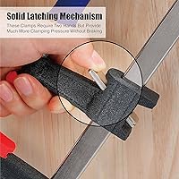 Vista 7 de WORKPRO Juego de abrazaderas de barra de acero de 6 pulgadas, paquete de 2 abrazaderas de barra estilo embrague de liberación rápida con garganta