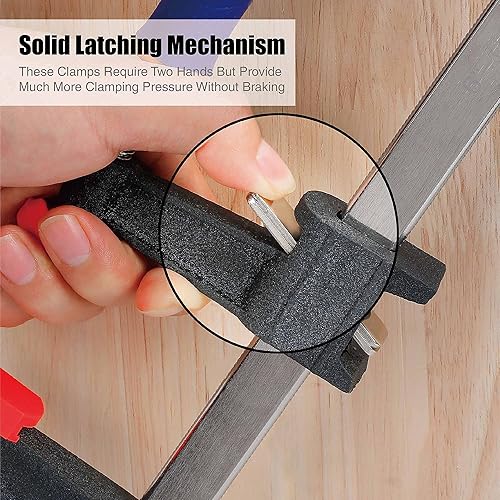 Miniatura 7 de WORKPRO Juego de abrazaderas de barra de acero de 6 pulgadas, paquete de 2 abrazaderas de barra estilo embrague de liberación rápida con garganta de