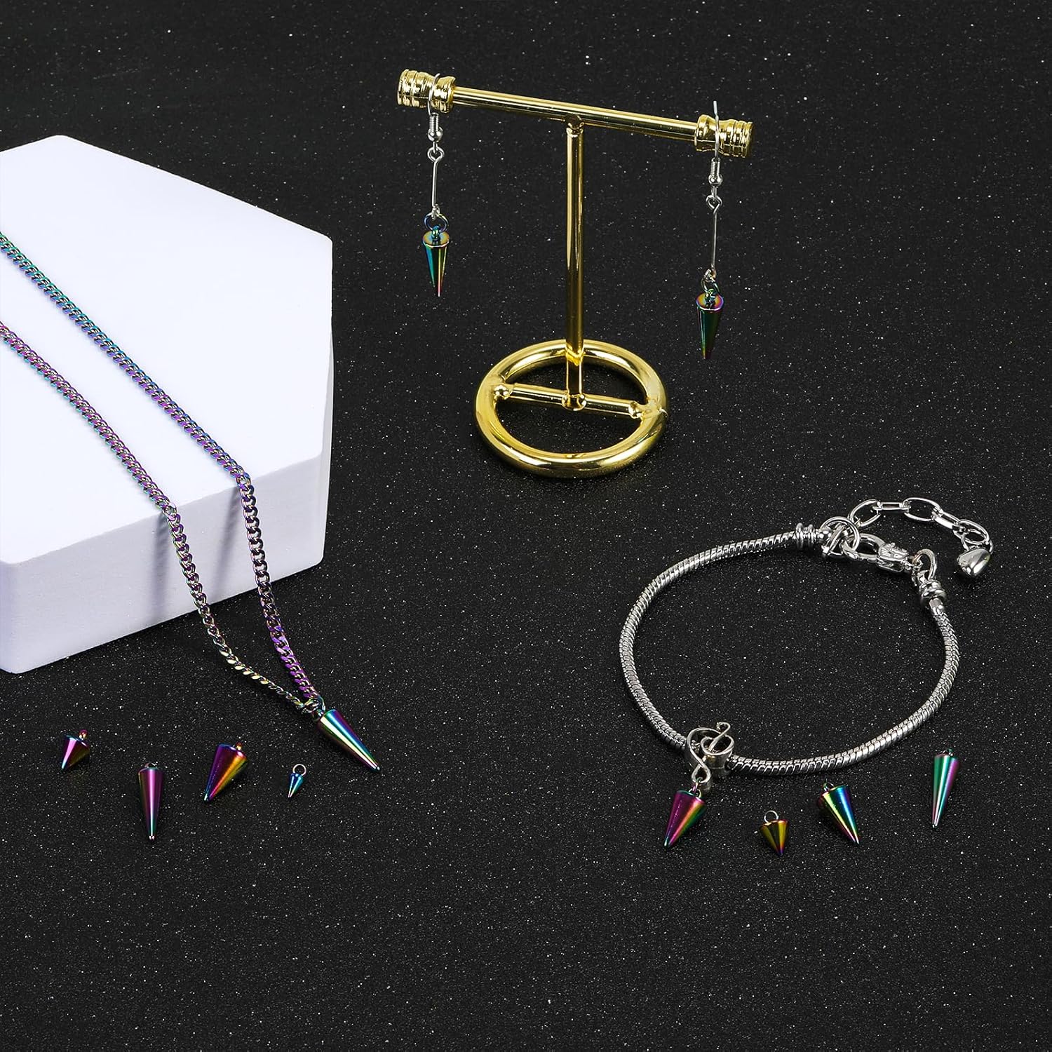 Spike Charm Pendants Cone 304 Stainless Steel Charm with Jump Ring Golden for Jewelry Necklace Necklace Earring Making Crafts - Image 7