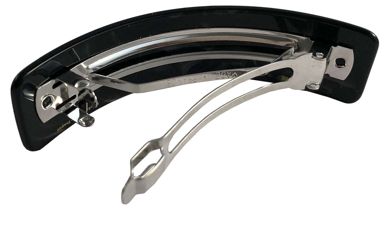 French Amie Volume Black 3.75" Medium Curved Hair Clip Barrette Women image 4