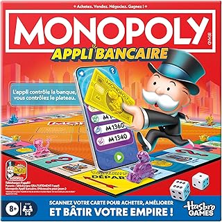 Monopoly Banking App, Board Game – French Version, Family and Children Electronic Board Game, with Interactive Bank Card a…