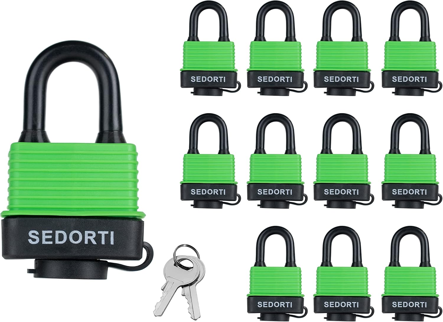 SEDORTI Colored Waterproof Padlocks, Heavy Duty Laminated