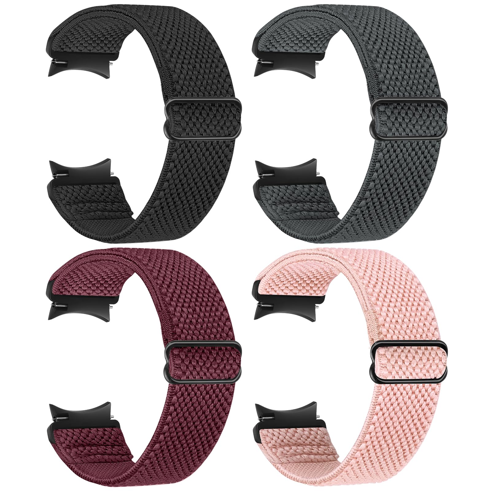 Elastic Watch Straps Compatible with Samsung Galaxy Watch - 7/6/5/4/FE 40mm/44mm, 6 Classic 43mm/47mm, 5 Pro 45mm, 4 Classic 42mm/46mm - Stretch Nylon Solo Loop Unisex
