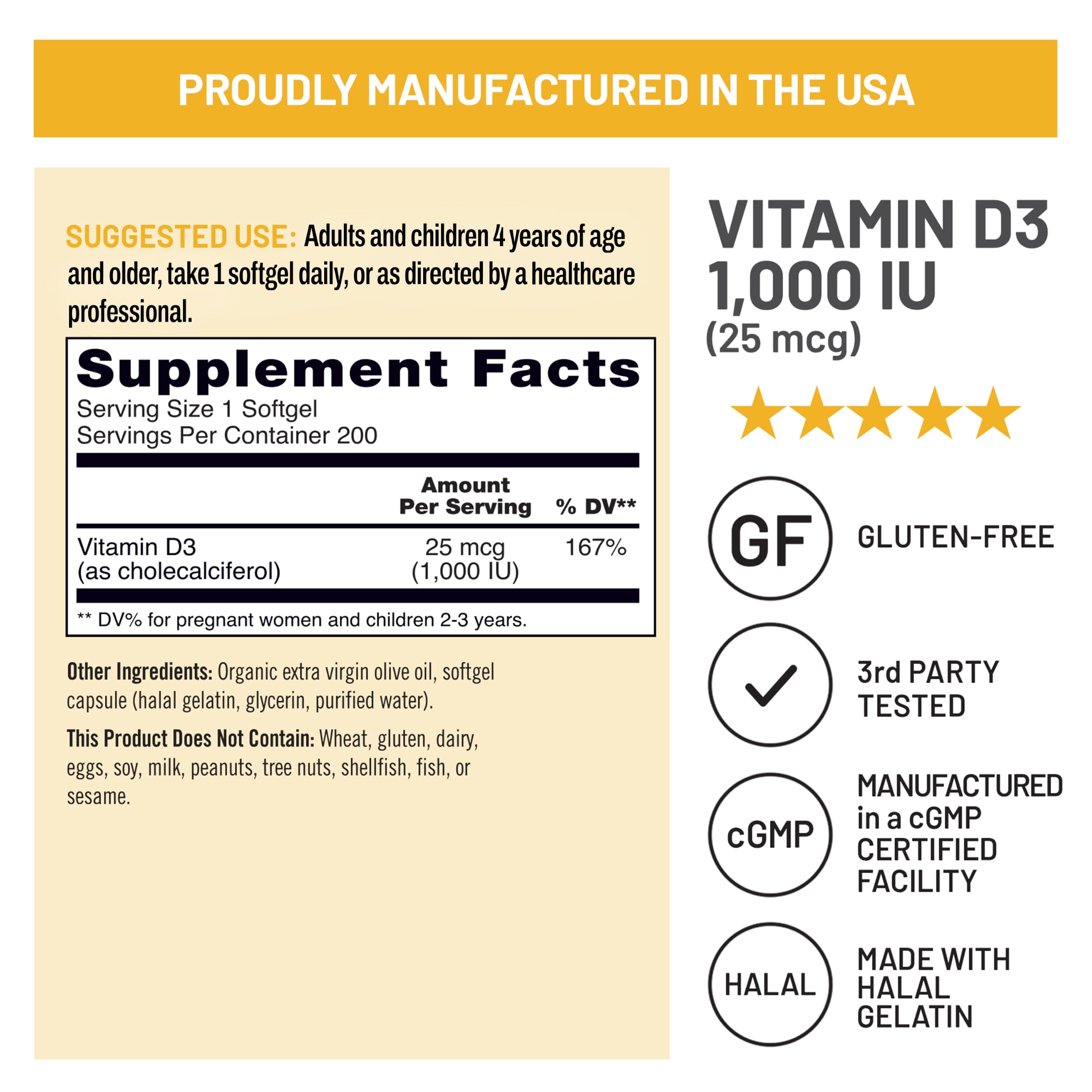 NatureWise Vitamin D3 1000IU Supplement, Immune Support, 200 Mini Softgels — Amazon image 5