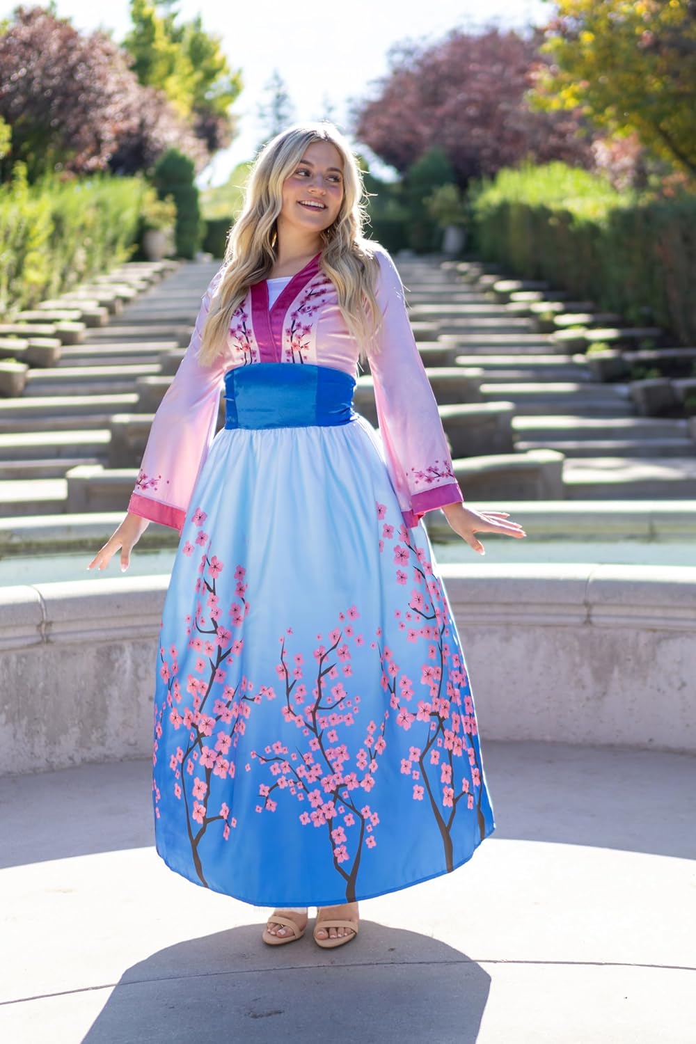 Little Adventures Enchanted Cherry Blossom Princess Dress-Up Costume for Adult Women - Machine Washable Cosplay Dresses