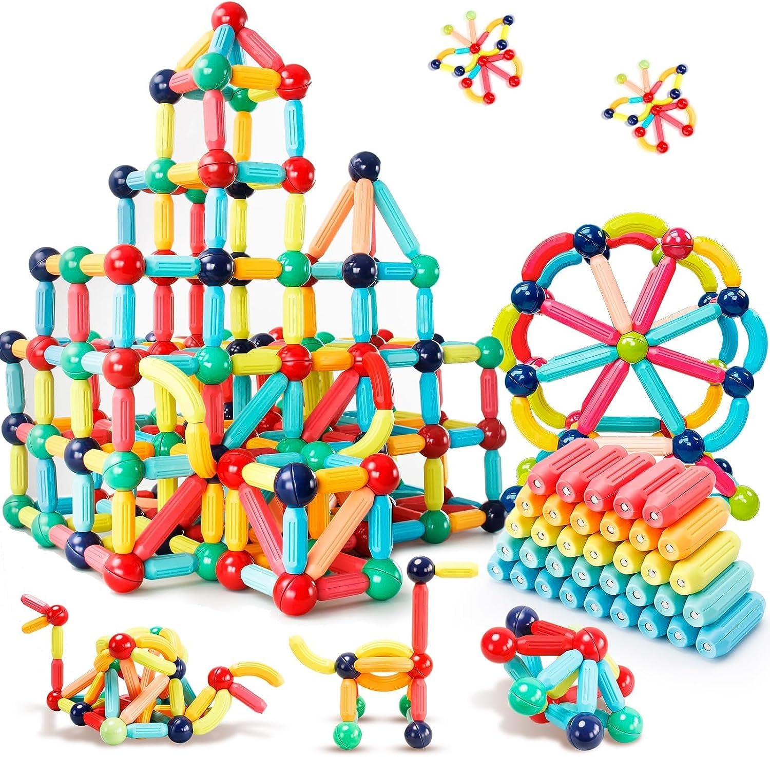 Mini Magnetic Cubes, 35PCS Toddler Educational Travel Building Toys...