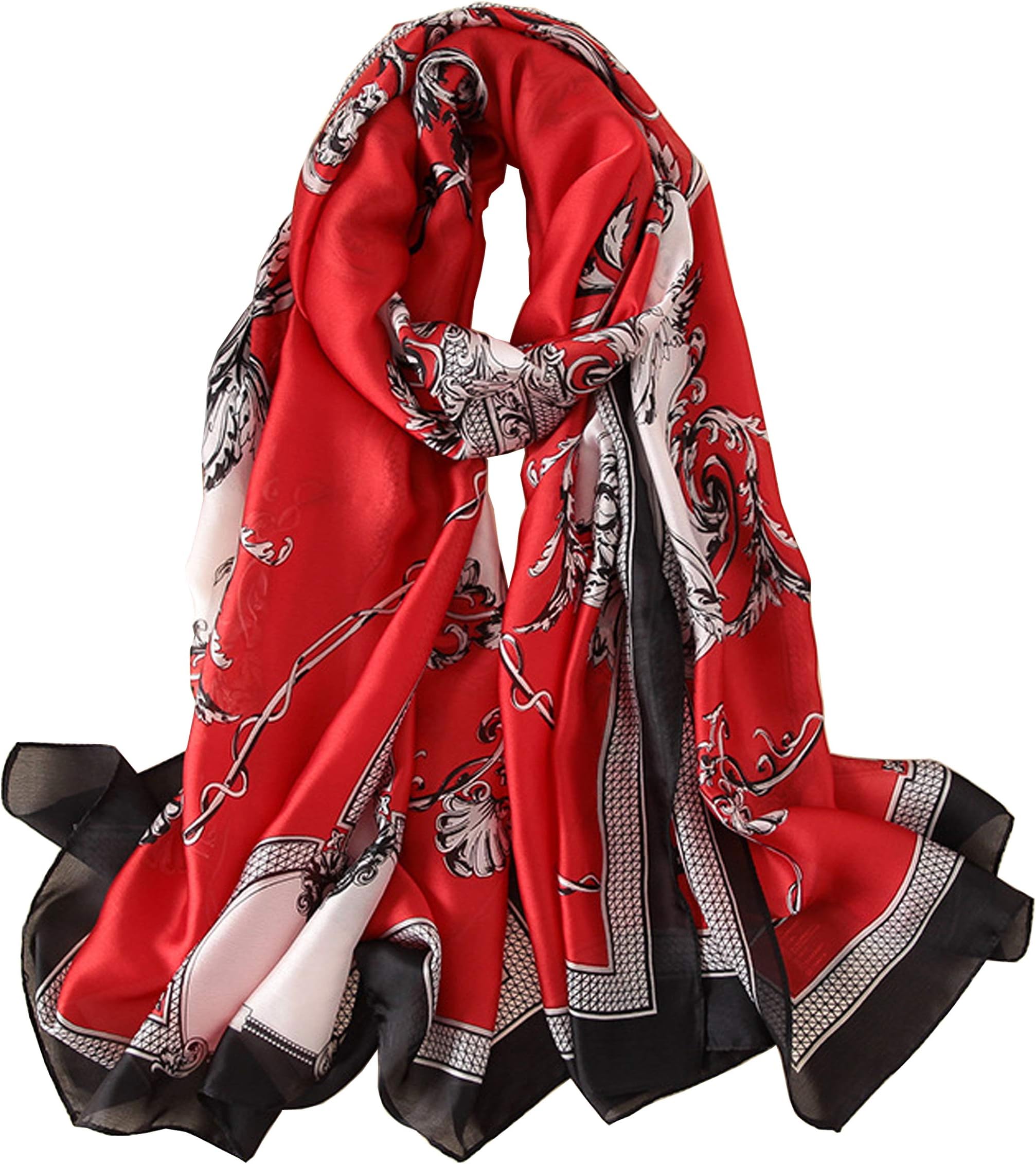 Silk Scarf 100% Mulberry Silk Fashion Scarves Long Lightweight Shawl Wrap โฆ