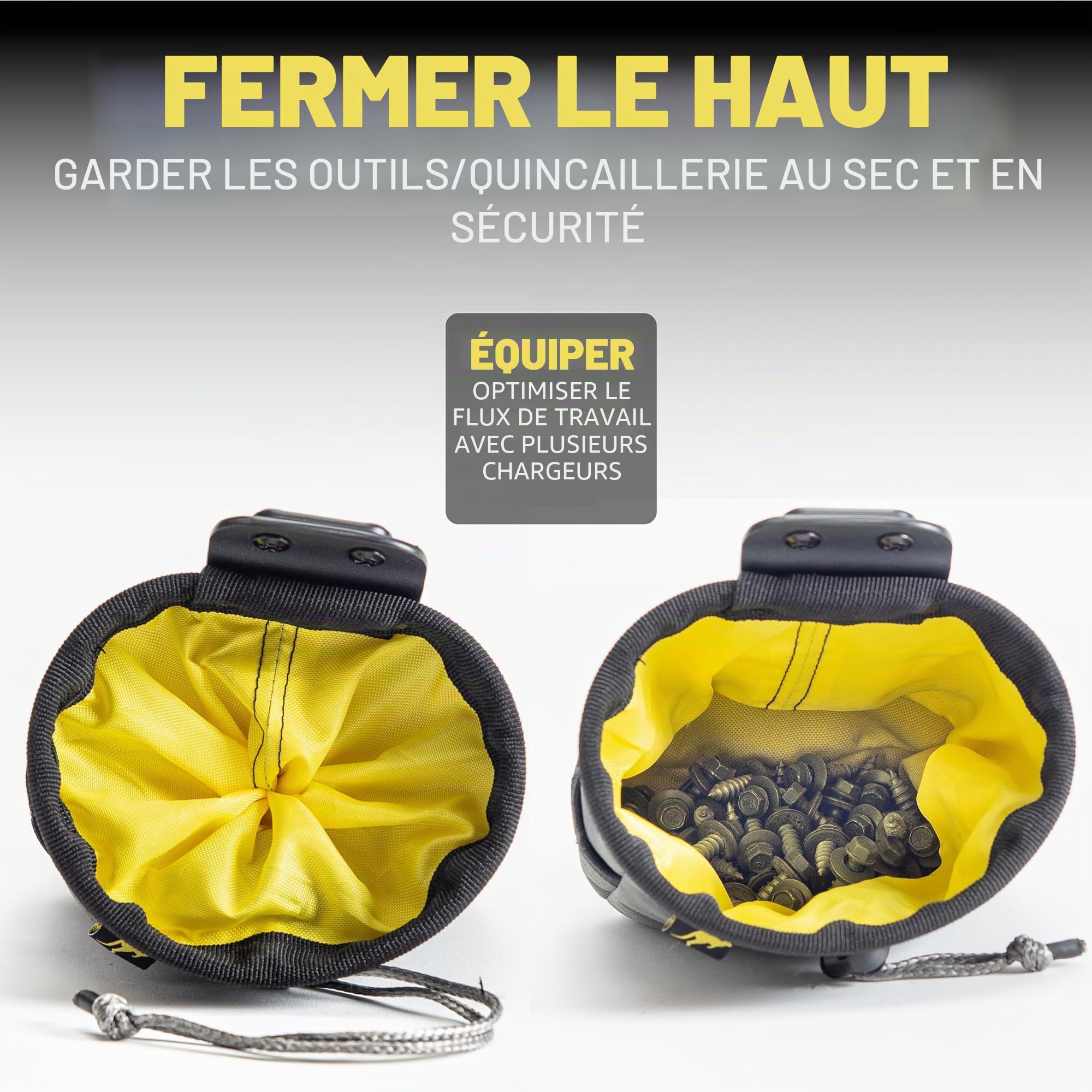 Joey Pouch Sac de Ceinture à Outils à Clipser pour Outils, vis et Clous – pour électricien, Technicien CVC, Plombier, Charpentier, Entrepreneur, Bricoleur etc