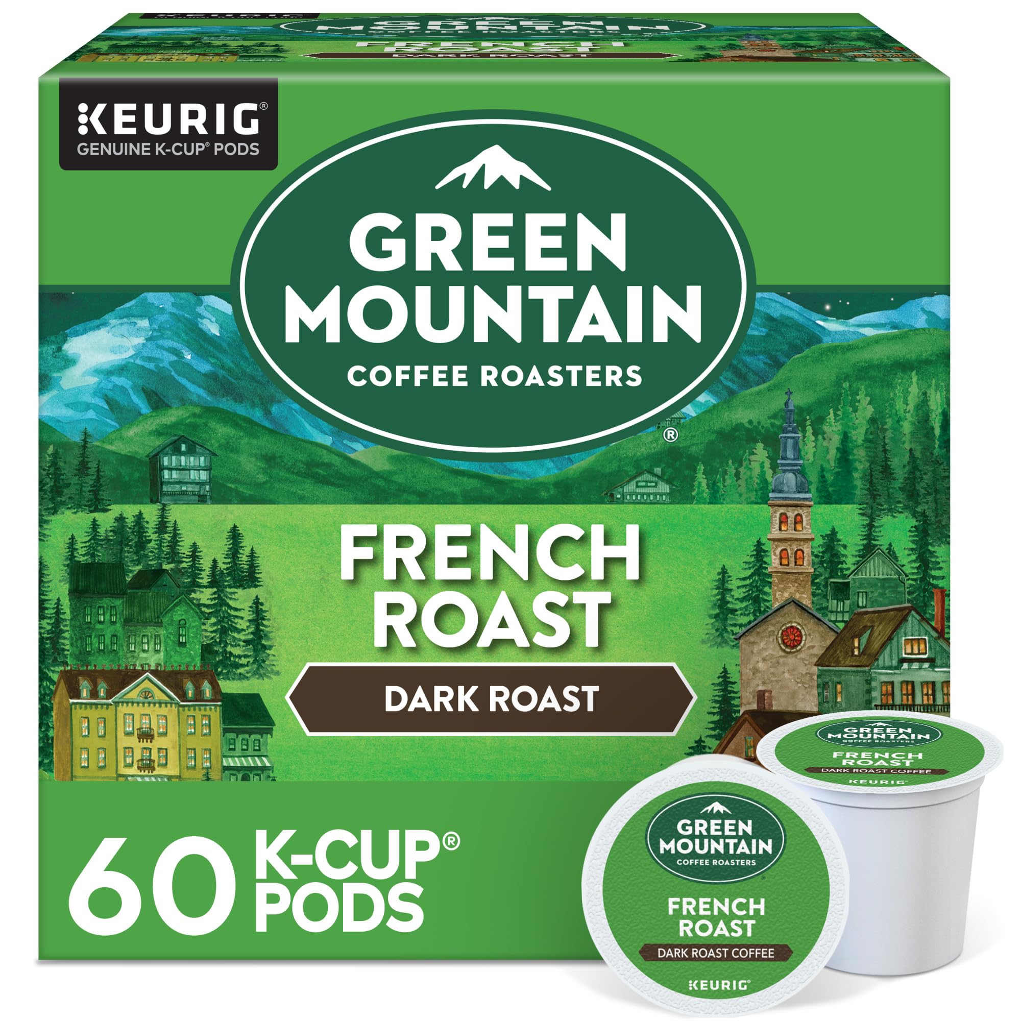 Green Mountain Coffee Roasters French Roast Keurig K-Cup Pods, Dark Roast Coffee, 60 Count (6 Packs of 10)