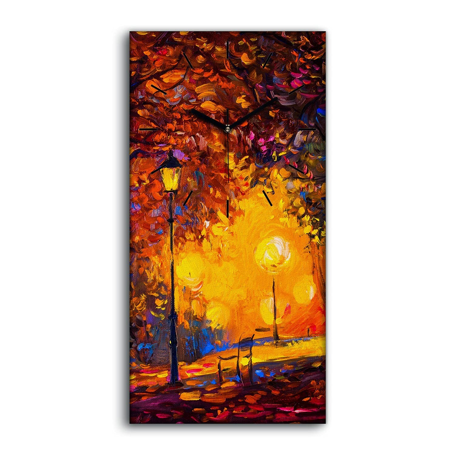 Horloge sur Toile 30x60cm Coloray Park Coloré Décoration Murale pour Salon