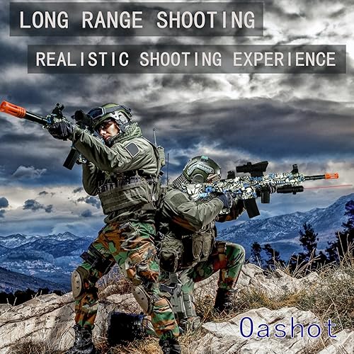 Miniatura 4 de Oashot - M416 - Lanzador eléctrico de bolas de gel con 20000 cuentas de agua y 2 modos de disparo para actividades al aire libre y juego de disparo