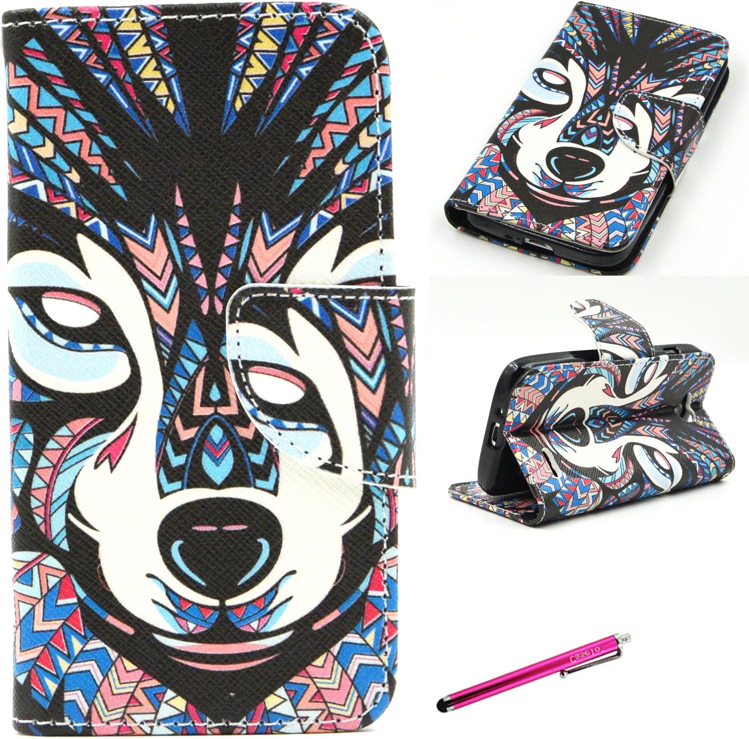 L90 Case, JCmax Premium Stylish Flip PU Leather Folio Style Wallet Case Cover Card With Magnetic Flap and Bulit in Card Holder for LG Optimus L90 -[Animal Dog Pattern]