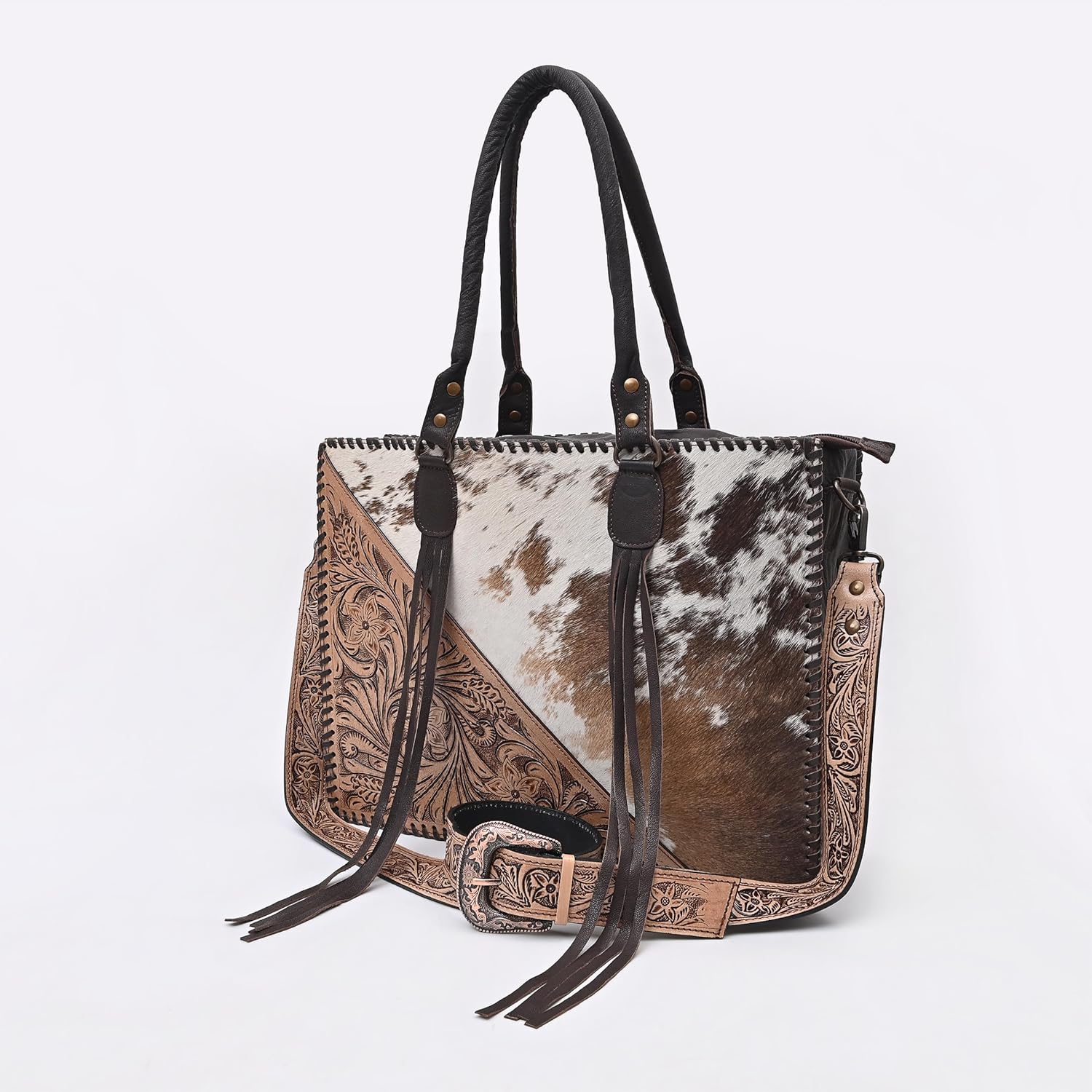 Merbaa Women Natural Cowhide Leather Hand Bag With Adjustable Detachable Strap | Leather Handbag | Purse | Side Sling Bag - Image 3