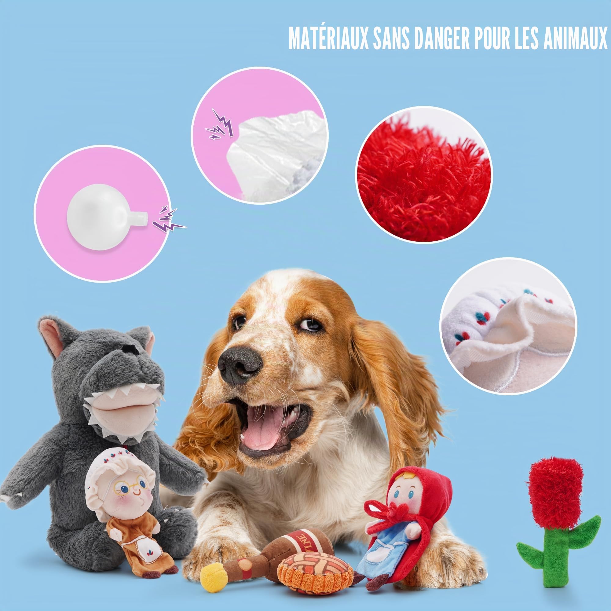 Nocciola 6 en 1 Jouet Chien Indestructible avec Couineur pour Chien | Jouet Chien Occupation pour jeu de cache-cache, Enrichissement, Anti Stress de Chiens, Parfait pour Multi-chiens