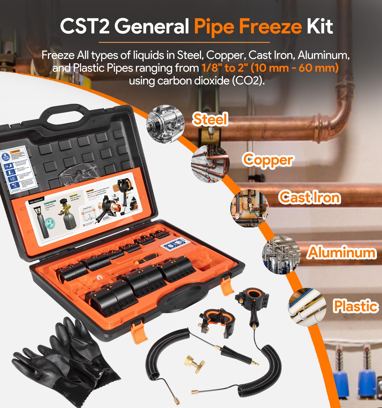 CST2 General Cold-Shot Pipe Freeze Kit - Upgraded CO2 Water Pipe
