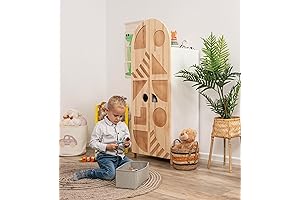 BUSYWOOD Montessori Dress Up Storage - Space-Saving, Accessible Wardrobe