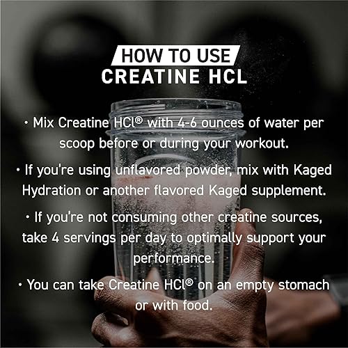 Miniatura 8 de Kaged Creatina HCl en polvo 7 veces más concentrada vs Mono Construcción y recuperación muscular Alta absorción Sin hinchazón Creatina para