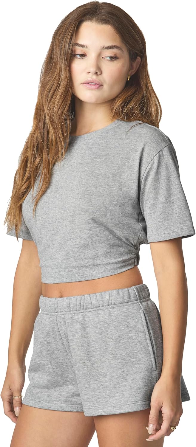 florence by mills Women's Garden Party Elastic-Back Tee X-Large Heather Grey