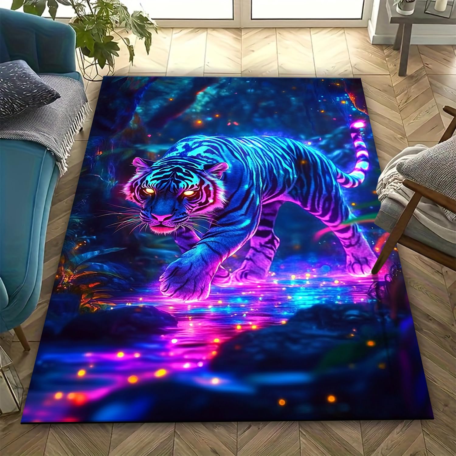 Tapis léopard antidérapant pour sécuriser la chambre des enfants
