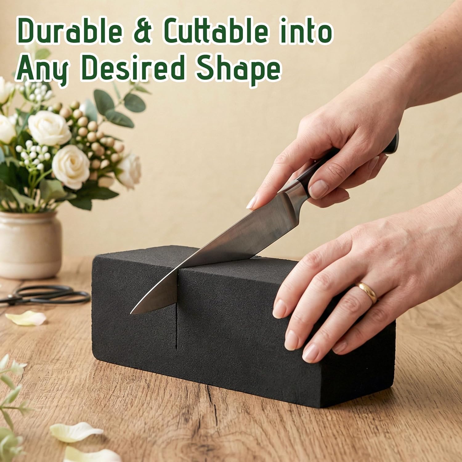 Max Shape Black Floral Foam Blocks for Artificial & Dried Flowers, Reusable Floral Foam Blocks, Water Resistant Flower Foam Blocks, Dry Floral Foams for Artificial Flowers (8, 9x2.99x2.99")