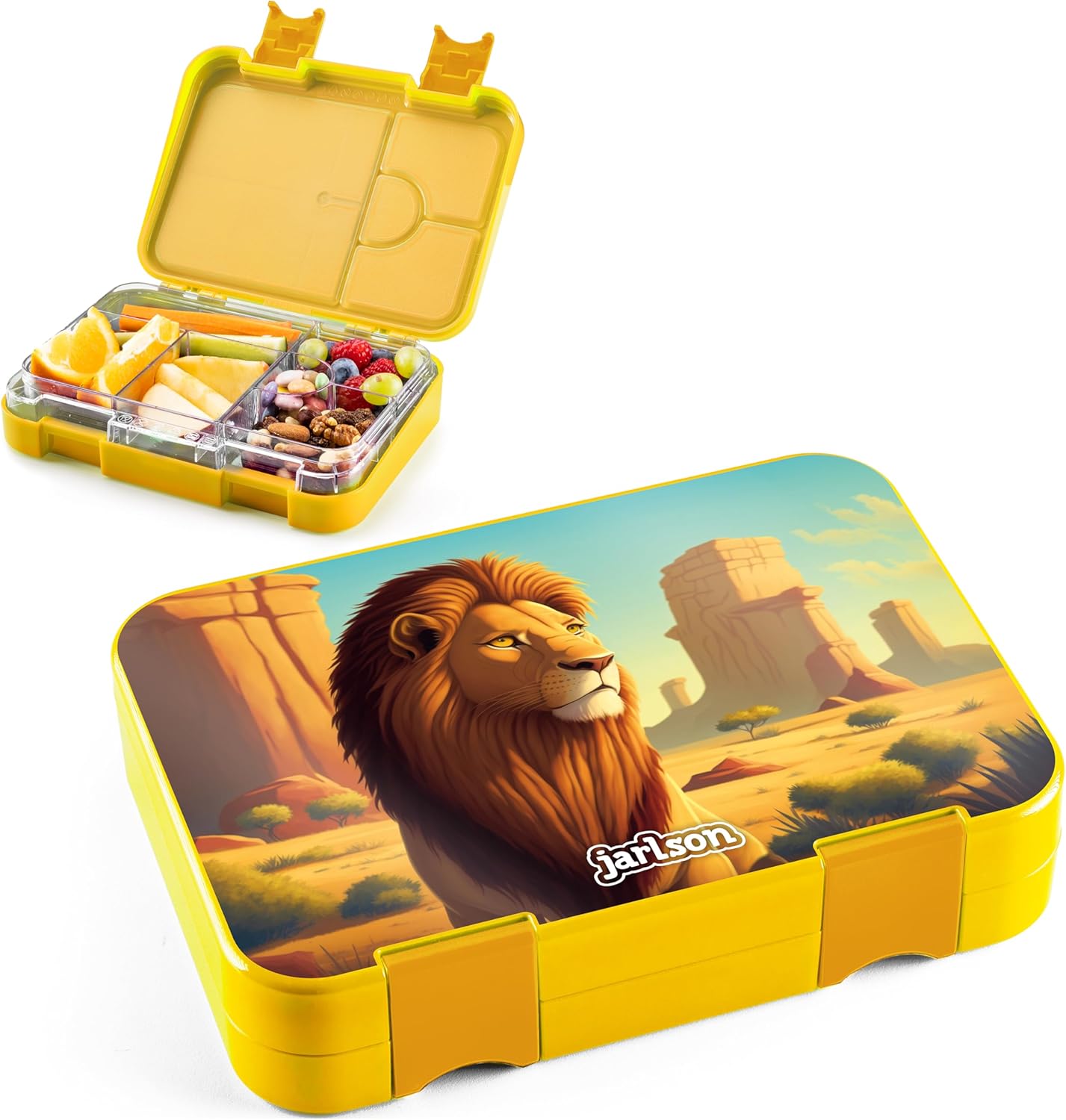 KUOL-KIDS Brotdose Mit 4 Fächern 1300ml - Auslaufsichere Bento Box Für Kinder