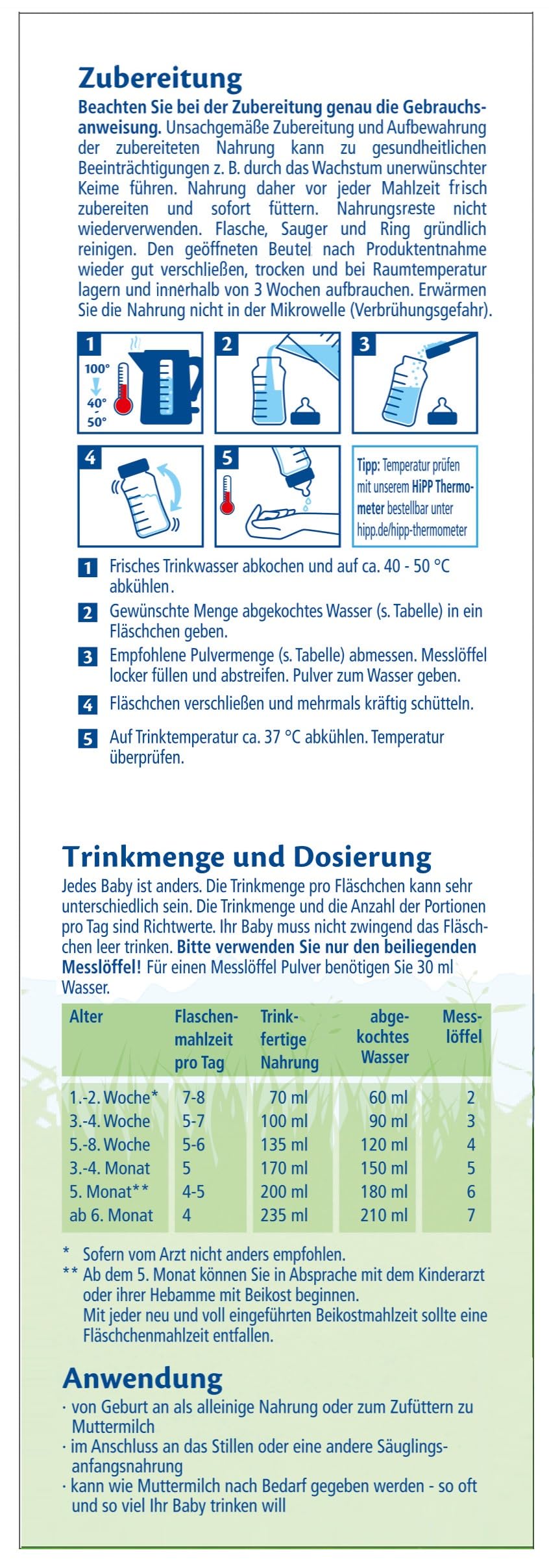 HiPP PRE Anfangsmilch Bio Ziegenmilch 5 x 400g von Geburt an GOS Lactose A2-beta-Casein