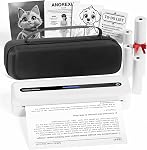 Itari Portable Bluetooth Label Printer with Case, Inkless Thermal Printer for Phone, PC, Support 8.5" x 11" A4 & US Letter Paper, Wireless Printer for Office, Home, Travel, School, Gray