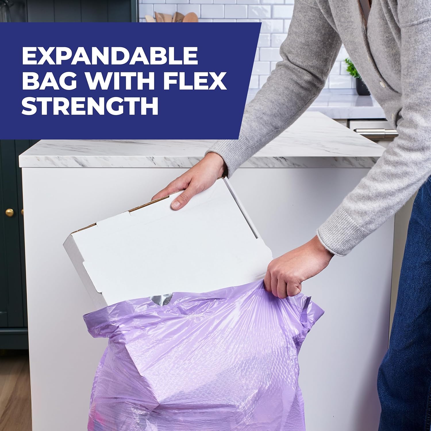 Hefty Ultra Strong 13 Gallon Trash Bags, Tall Kitchen Trash Bags 13 Gallon Size, Resist Leaks, Punctures, and Rips, Continuous Odor Control, Purple, Fabuloso Scent,(Pack of 220)