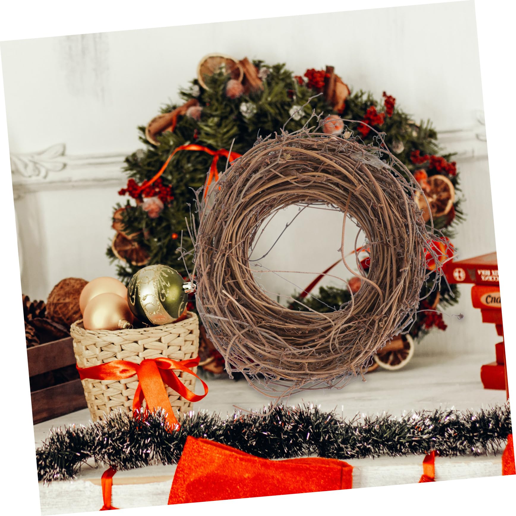 Rattan Selbstgemacht Kranz Für Festliche Anlässe Und Weihnachtsdeko Geeignet Für Balkon Treppenhaus Und Restaurant