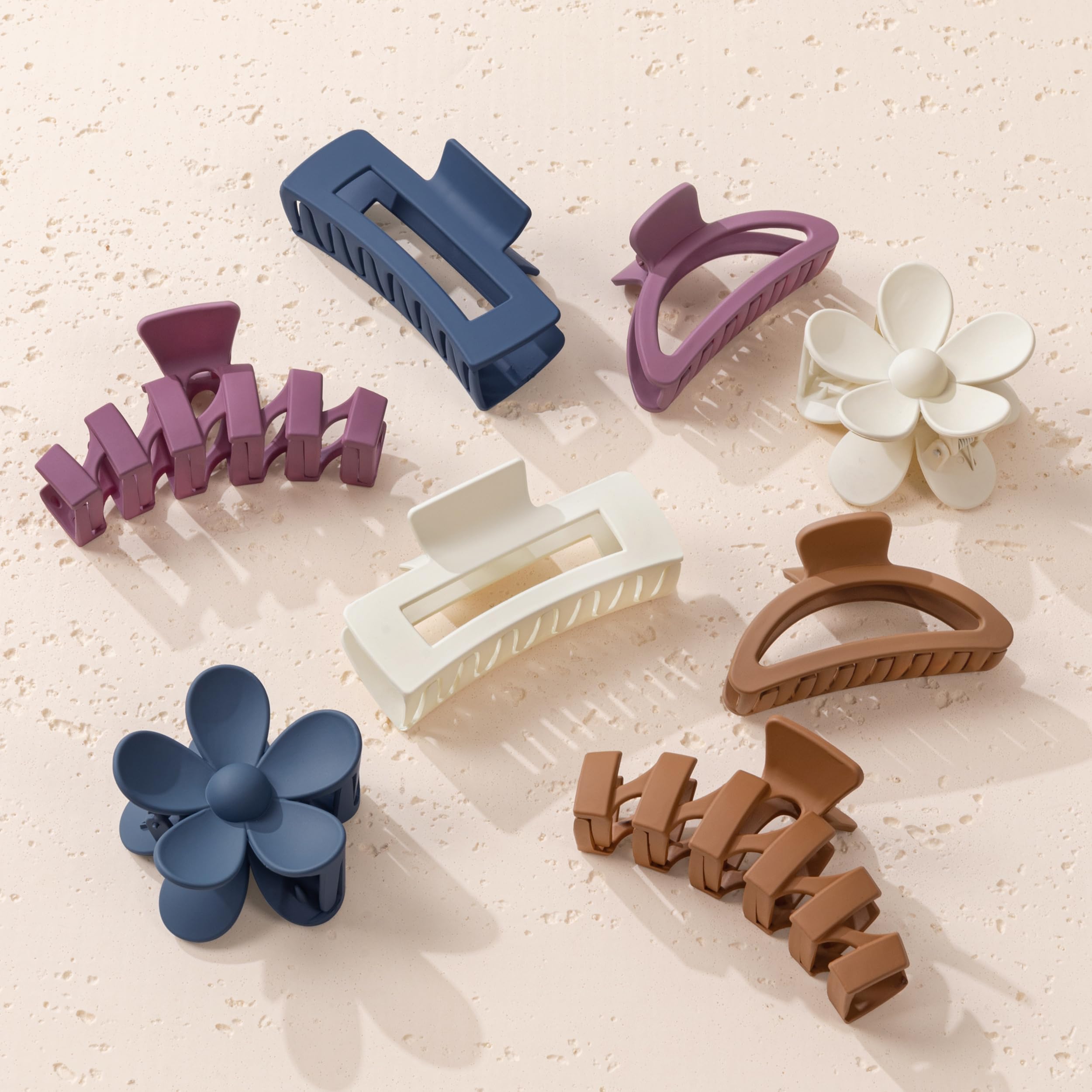 Flower Claw Clips for Thick Hair - 8 Pack -20
