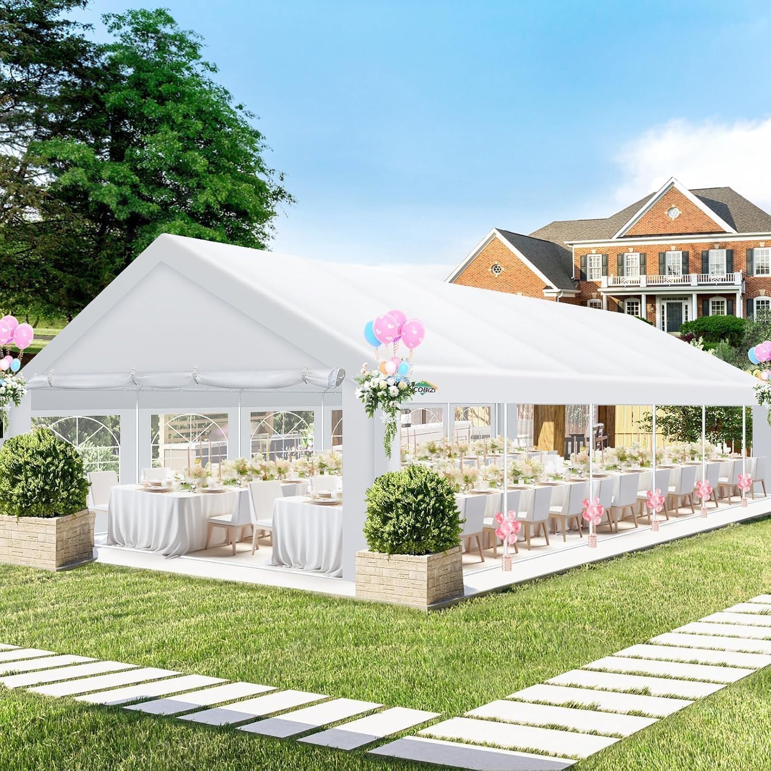 Amazon.com : COBIZI 16x32 Party Tent Heavy Duty, Tents for Parties with ...