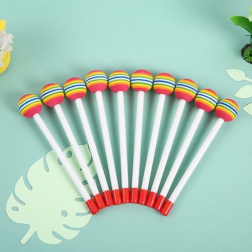 Miniatura 7 de 10 palillos de batería para niños, palillos de piruleta arco iris, espuma suave, juguete de percusión