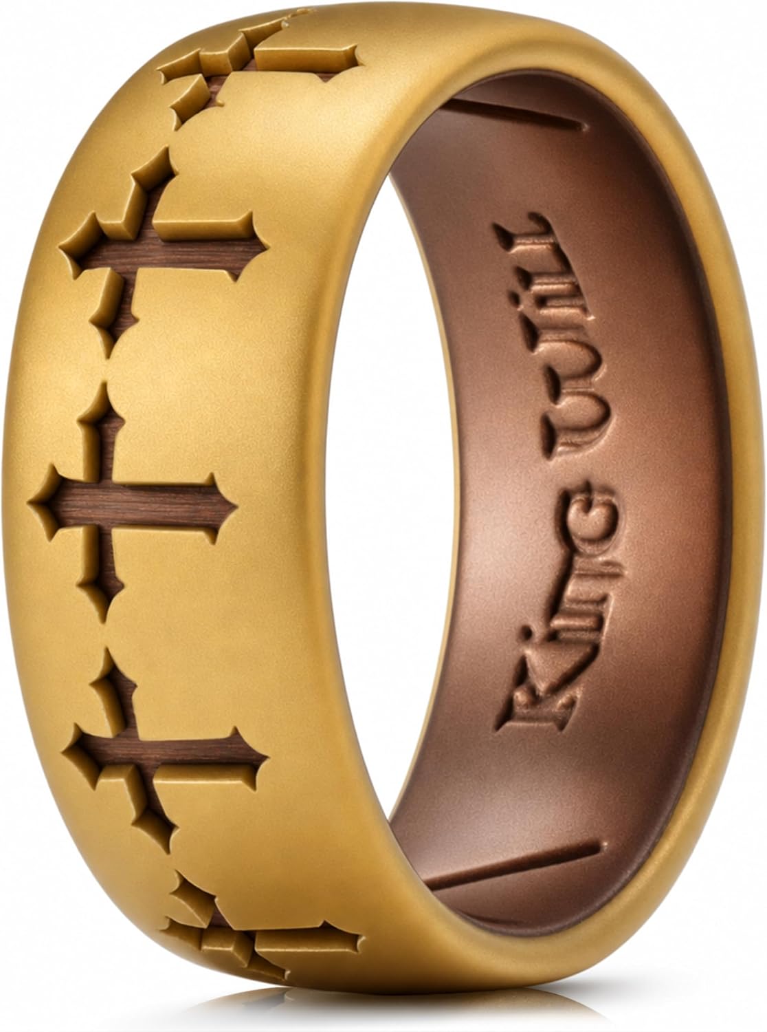 King Will 8mm Width 2.3mm Thick Cross Silicone Wedding Ring for Men Women, Faith Lasered Hypoallergenic Flexible Rubber Band Ultra-thin and Breathable, Comfort Fit for Active Lifestyle Gym Workout
