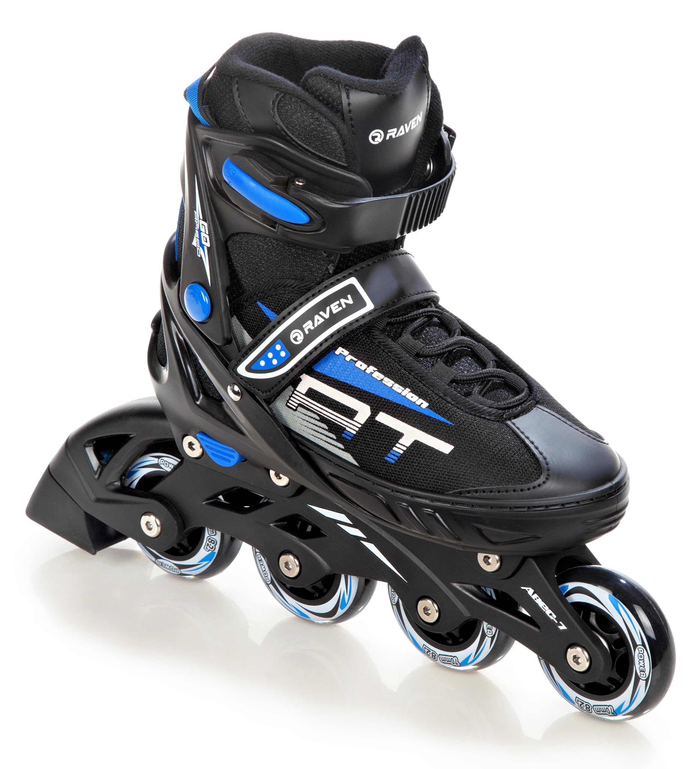 Pattini in linea profession RAVEN dimensione regolabile uomo donna bambino nero/Blu, 28-32(18cm-20,5cm)