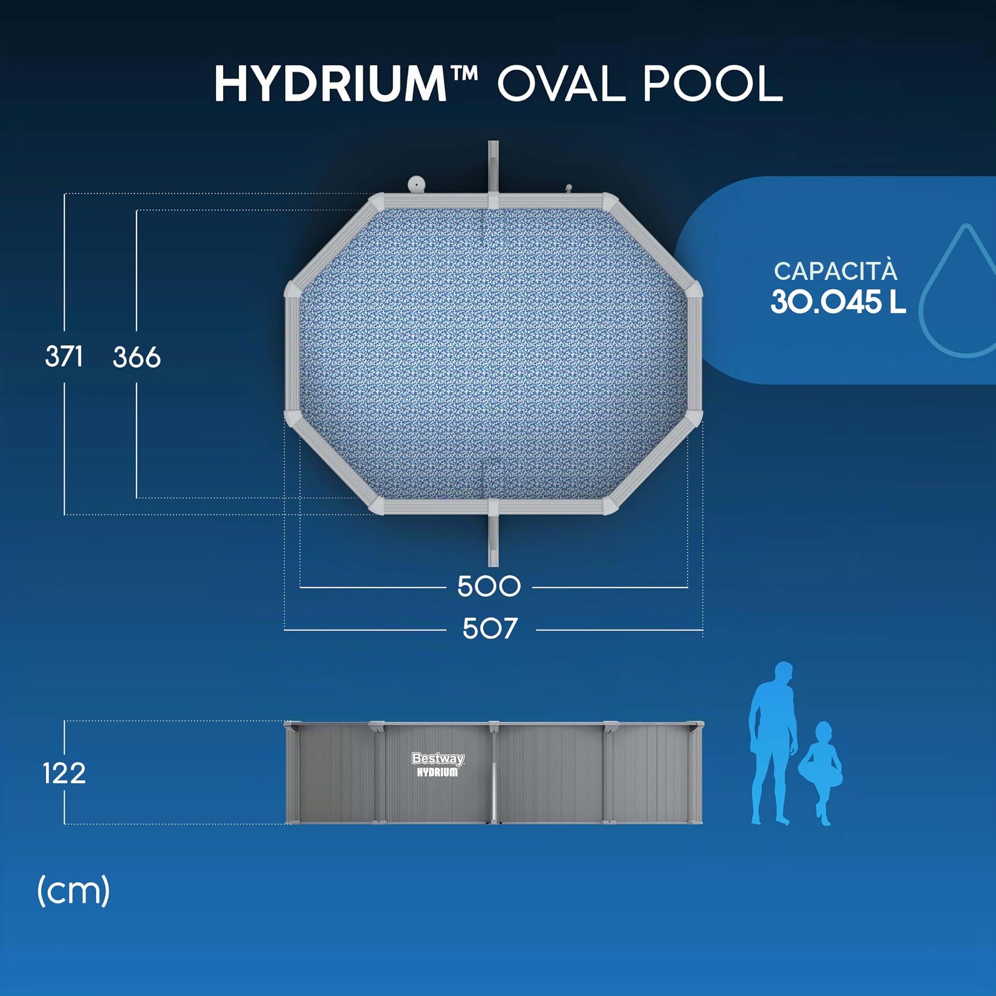 Bestway 56586-4 Set piscina fuori terra Hydrium da 500x360x120 cm