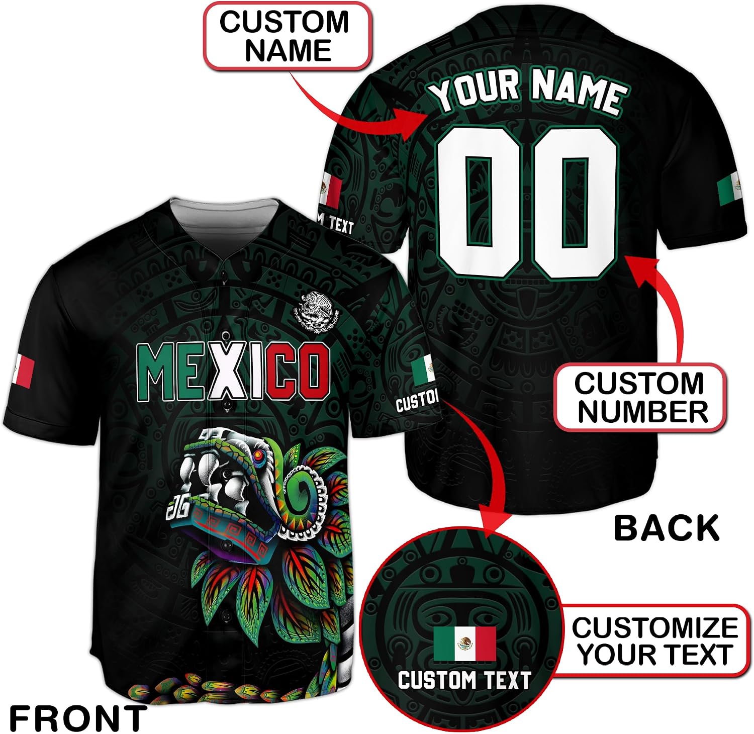 Mexico Baseball Jersey, Mexico Jersey, Custom Baseball Jersey, Baseball Jersey Men, Custom Jersey De Mexico