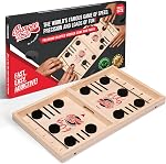 Table Bungee jeu de rondelle rapide - Testez votre vitesse et votre précision avec ce Super Winner Action rapide en bois Air Jeu du conseil de hockey - Amusement garanti pour la soirée de jeux en famille ou la fête avec des amis