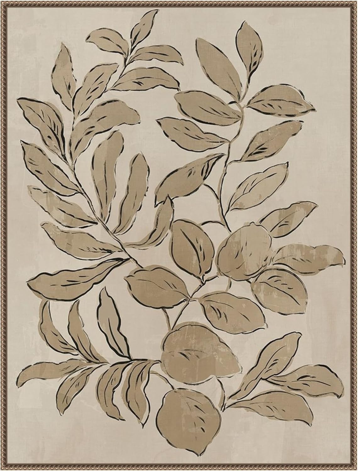 Amanti Art Framed Canvas Wall Art 24x18 Leaves Sketches I by Asia Jensen, Framed Wall Art Canvas, Flowers Artwork, Modern Decor, Medium Poster Painting for Living Room, Bedroom, Bathroom, Kitchen,