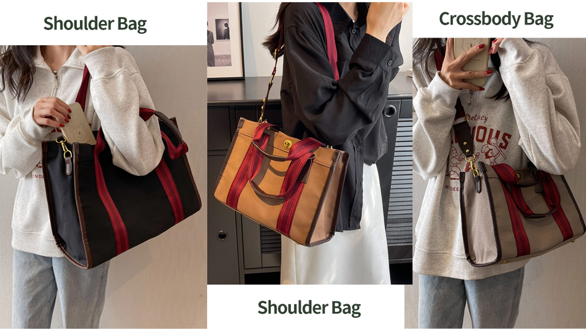 Amazon.com: ZHMO Large Canvas Tote Bag With Pockets for Women