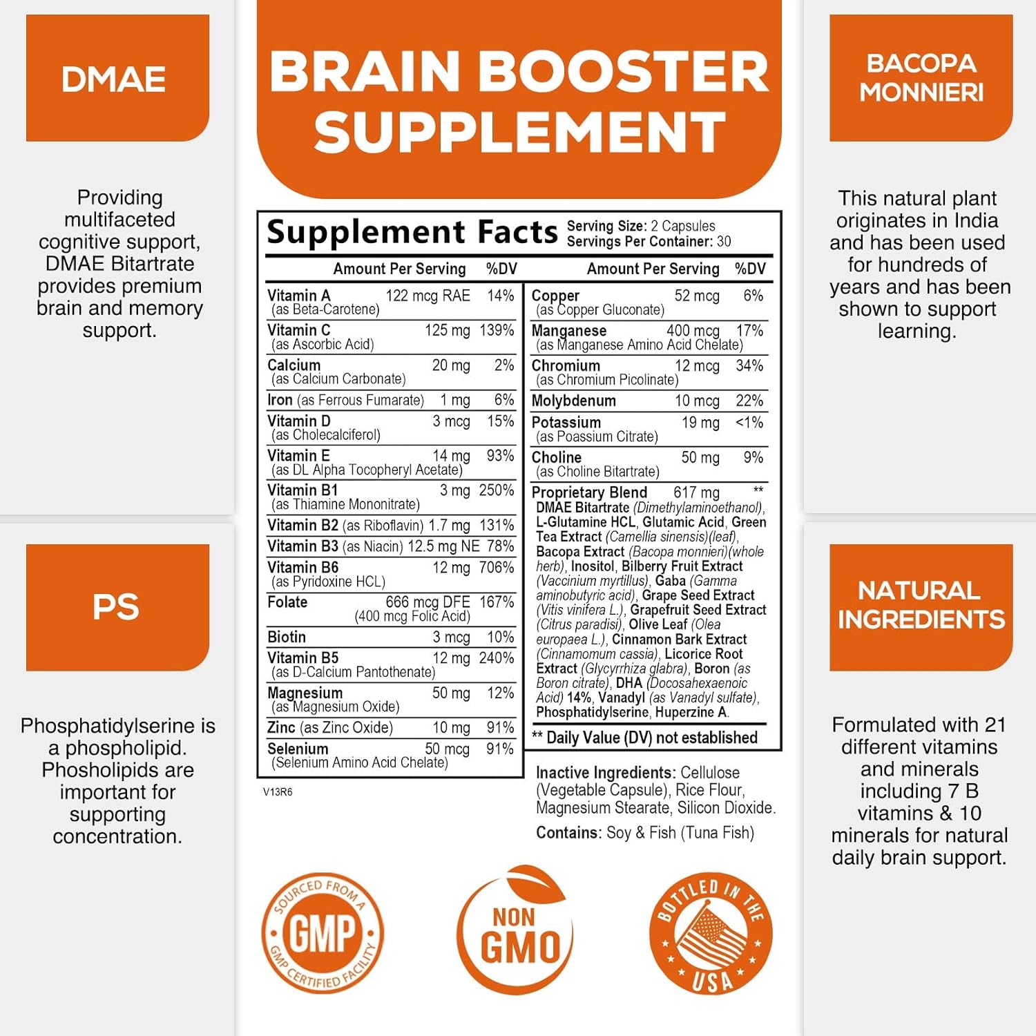 Suplemento cerebral para la memoria, el enfoque, la concentración, la