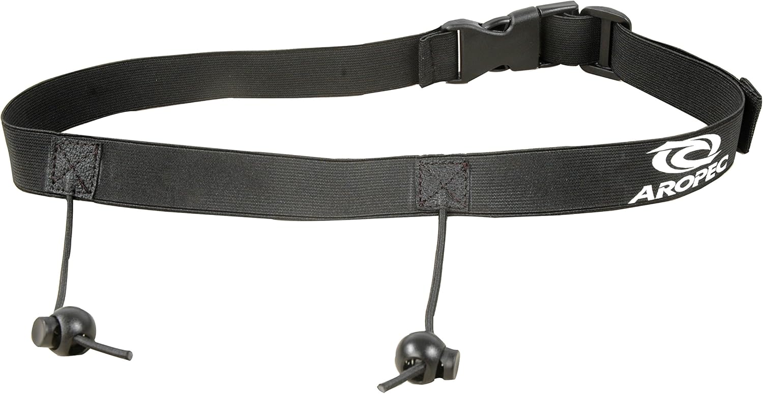 Aropec Men's Triathlon 3T Adjustable Running Iron Man Race Number Belt - Black, One Size