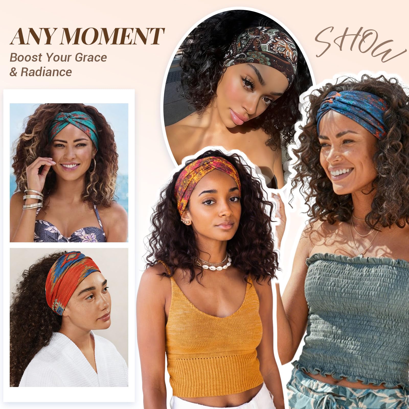 Amazon.com : Awumbuk Wide Headbands for Women, 7.08 Inch 