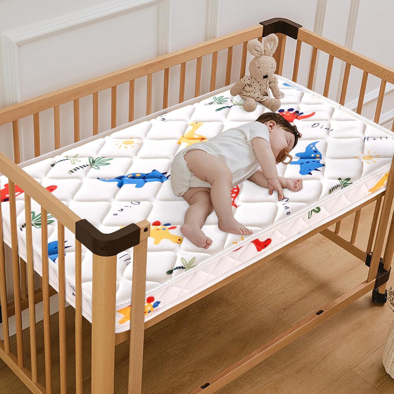 Mini Crib Mattress 38" x 24" x 4"- Firm Support and Comfort Premium Foam,Noiseless and Odorless,Hypoallergenic Mini Crib Mattress,Fits Mini and Portable Cribs,Dual Sided with Soft Breathable Fabric