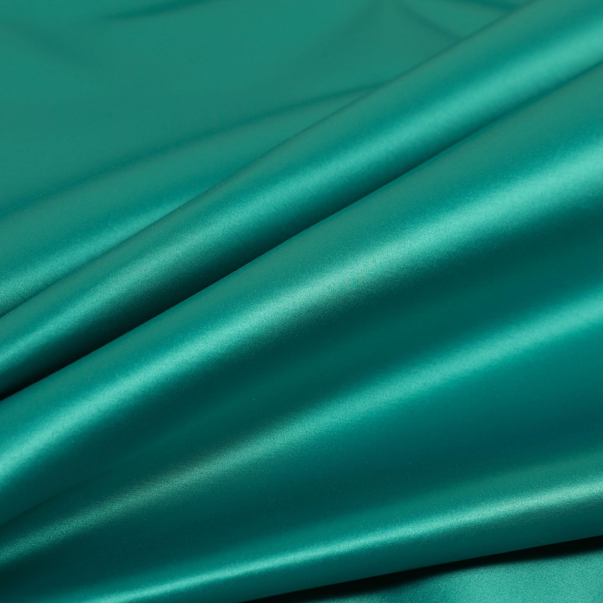 Tela para tapicería con tacto de seda suave y sedoso, color azul océano brillante (por metro)